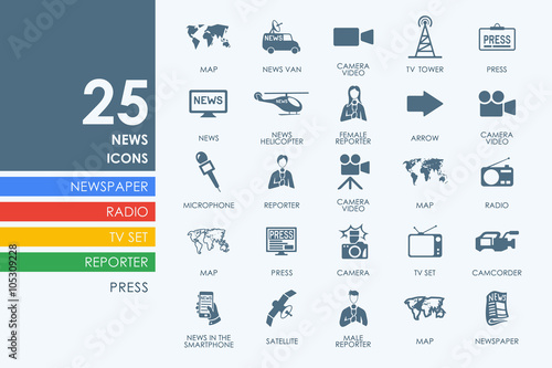Set of news icons