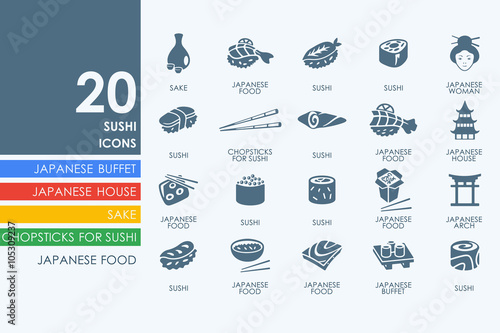 Set of sushi icons
