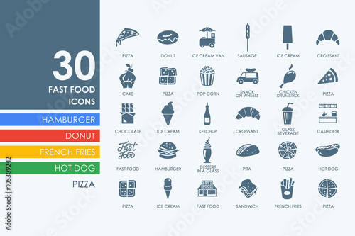 Set of fast food icons