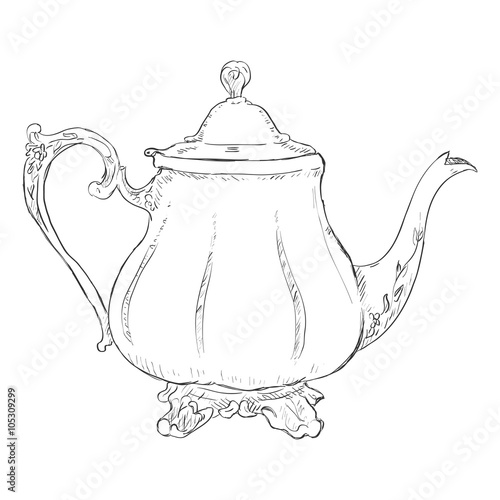 Vector Single Sketch Teapot