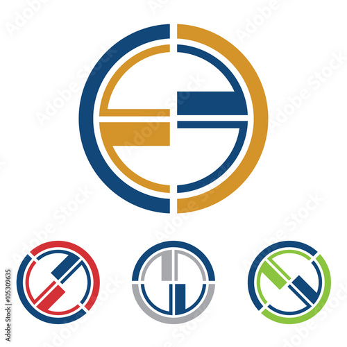 Free Download Circle Pair E Abstract Design Logo Icon - GFXLoad