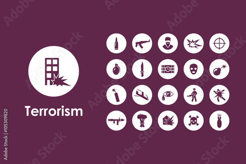 Set of terrorism simple icons