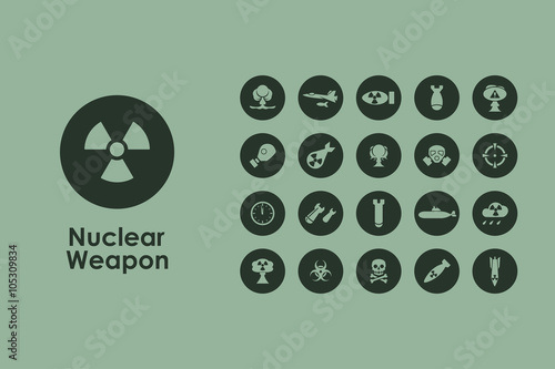 Set of nuclear weapon simple icons