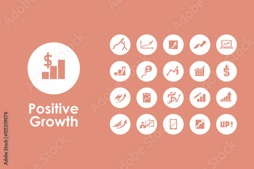 Set of positive growth simple icons
