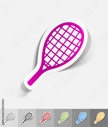 realistic design element. tennis racket