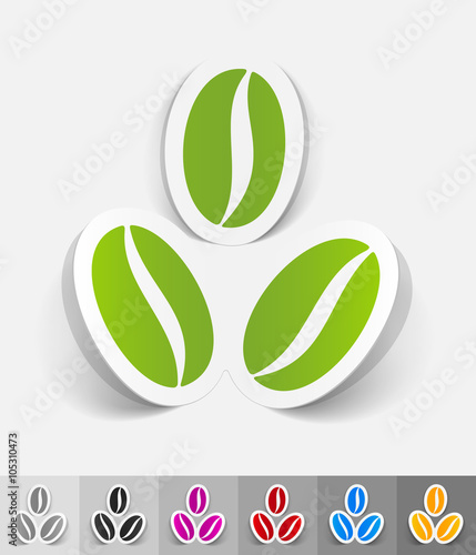 realistic design element. three coffee beans