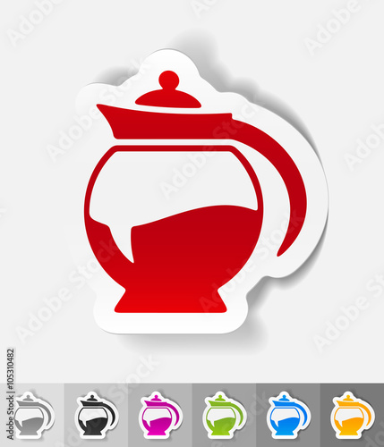 realistic design element. coffee pot