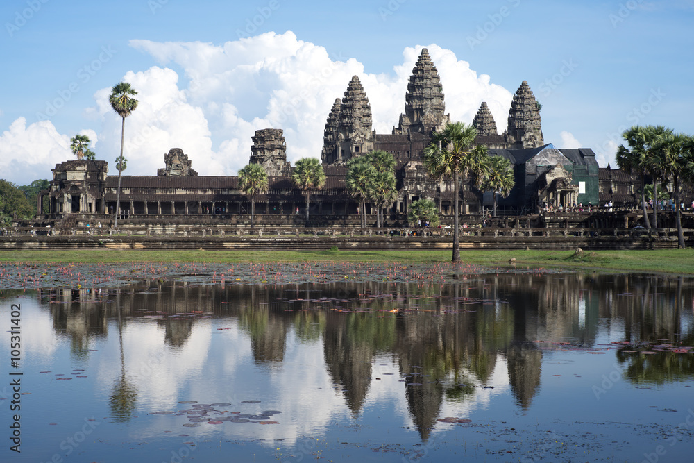angkor wat and reflex in the water angkor wat and reflex in the water