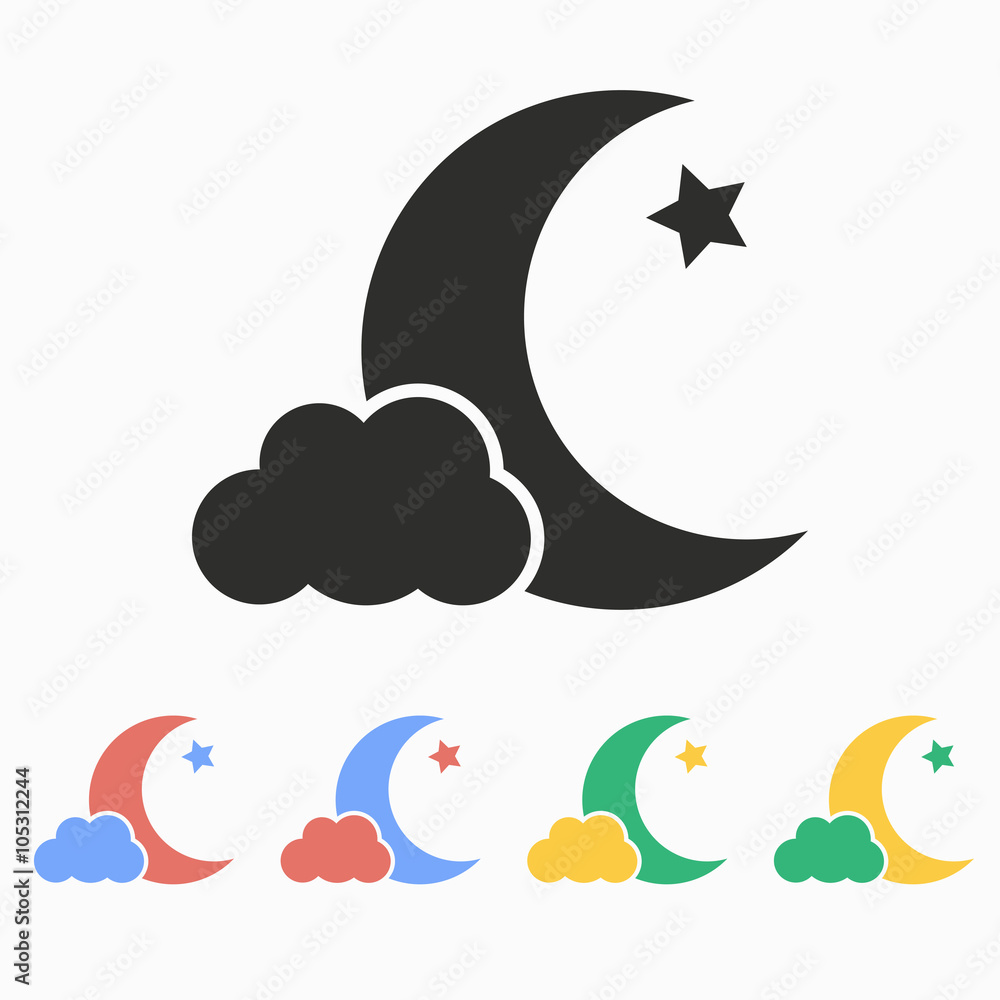 Naklejka premium Moon star - vector icon.