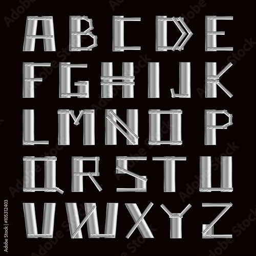 Metal font concept for constructions