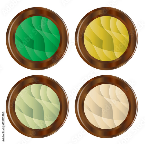 Wooden Foliage Style Buttons