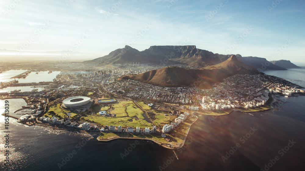 Obraz premium Widok z lotu ptaka na Kapsztad, RPA