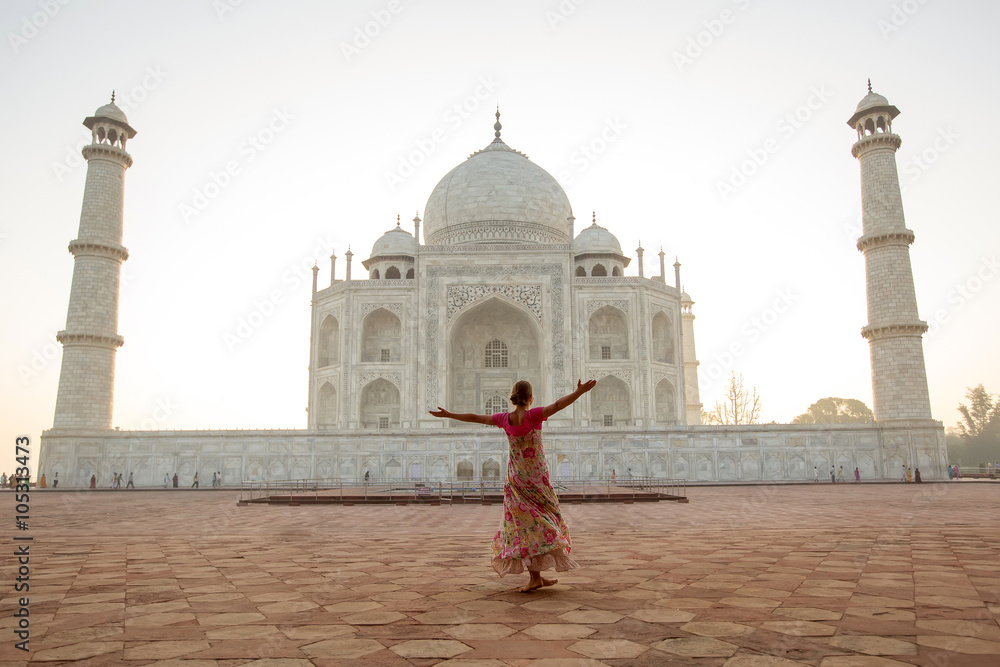 Fototapeta premium Taj Mahal in sunrise light, Agra, India