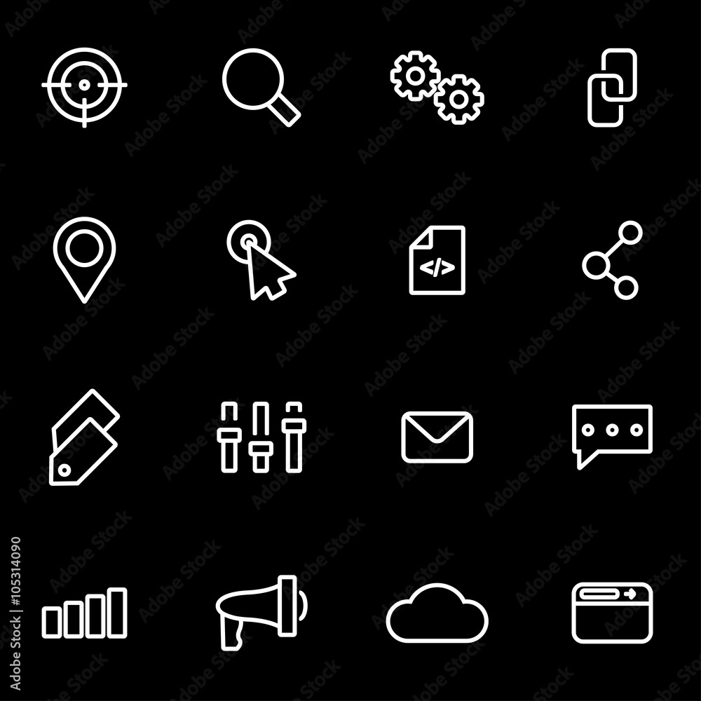 Vector line seo icon set. Seo Icon Object, Seo Icon Picture, Seo Icon Image - stock vector Vector line seo icon set. Seo Icon Object, Seo Icon Picture, Seo Icon Image - stock vector