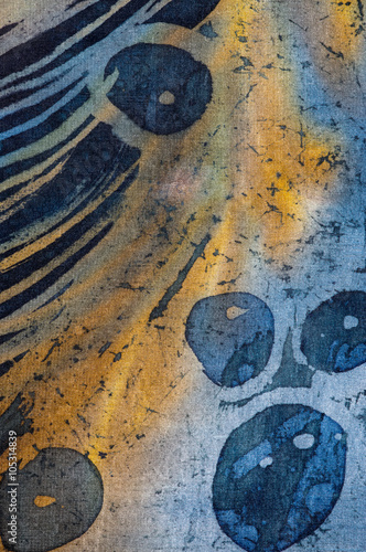 Drops, hot batik, background texture, handmade on silk, abstract surrealism art