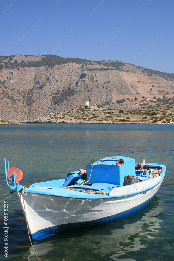 Lonely boat in Greece