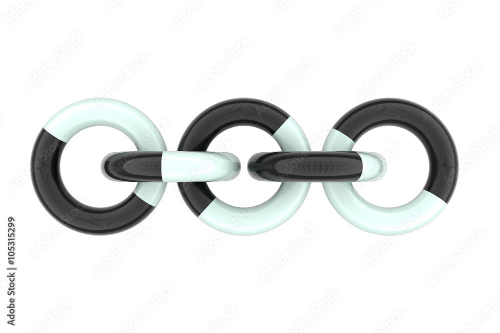 Linked black and white circles Linked black and white circles