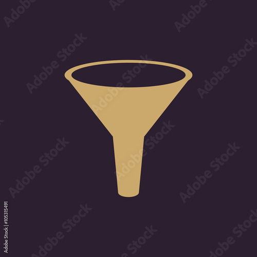 The funnel icon. Filtered and filter, laboratory, chemistry symbol. Flat