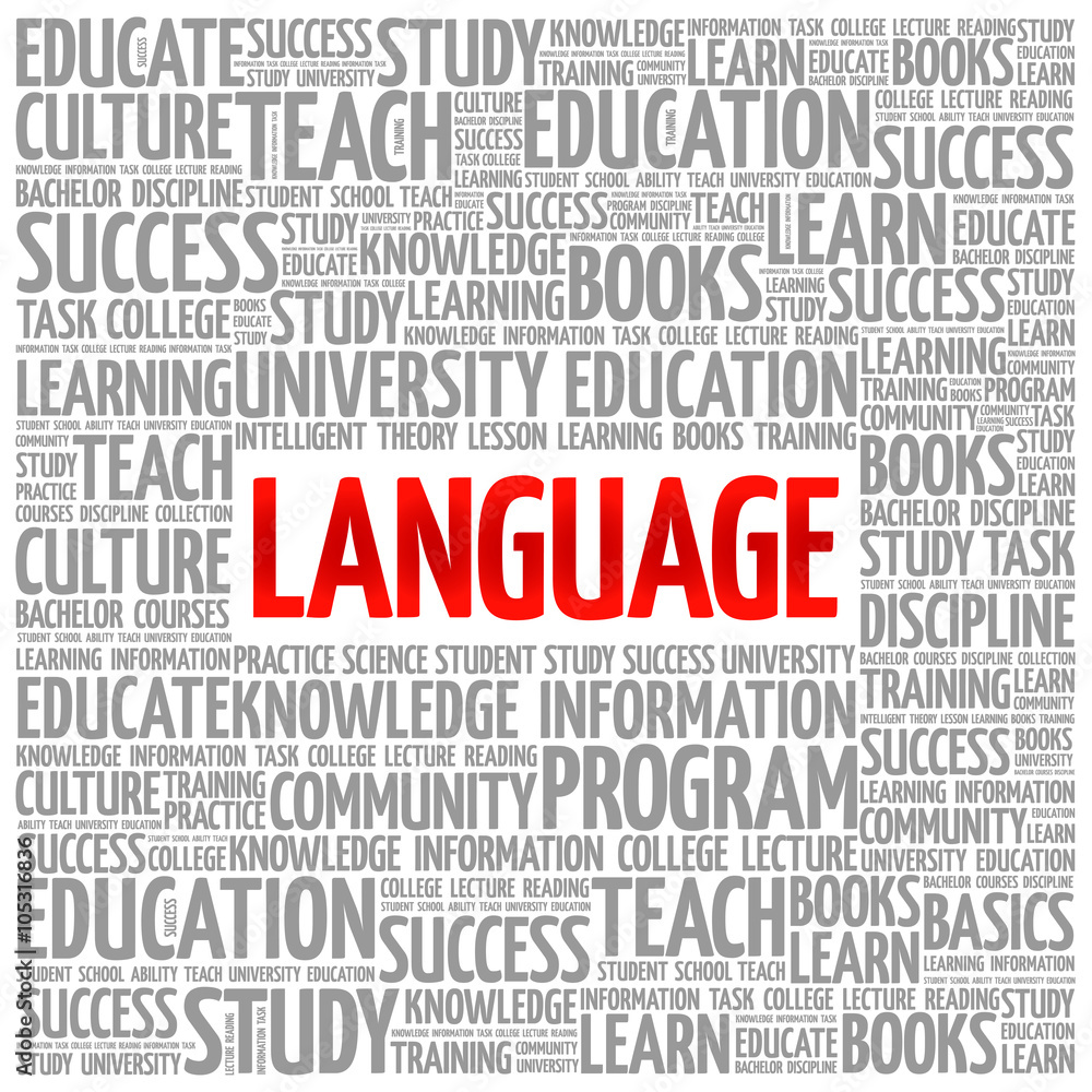 LANGUAGE word cloud, education business concept background LANGUAGE word cloud, education business concept background