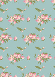 Floral magnolia retro vintage background