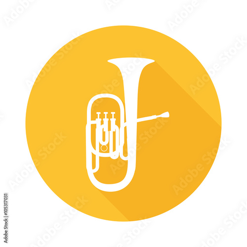 Tuba in Round Icon