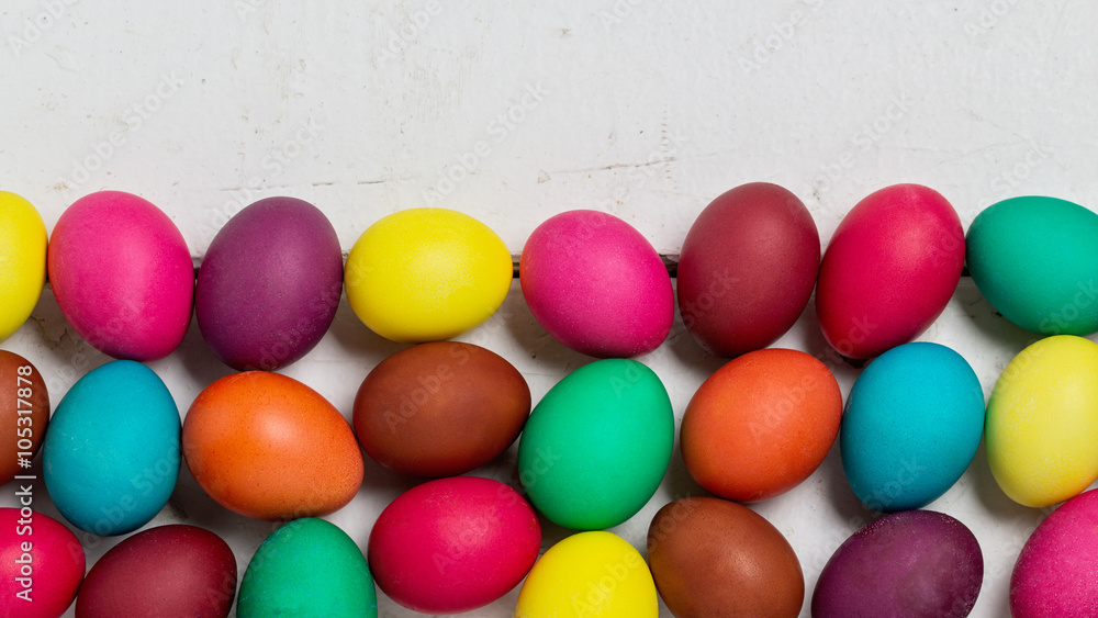 Multi-colored Easter eggs. Multi-colored Easter eggs.