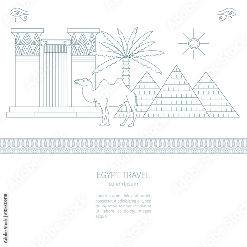 Ancient Egypt vector set travel
