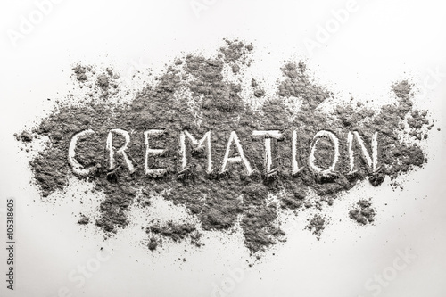 The word cremation written in ash
