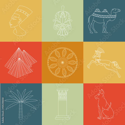Vector set of ancient Egypt