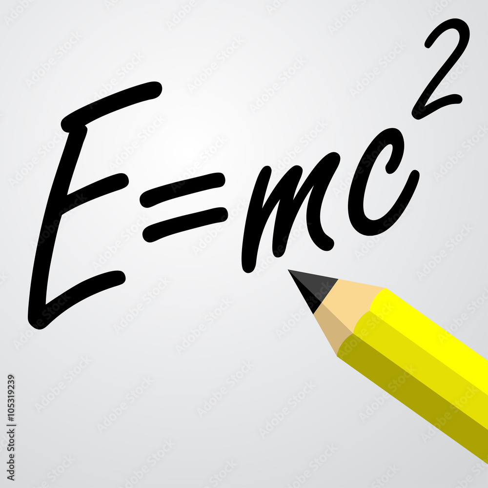 Vektorová grafika „Icono plano texto E=mc2 con lapiz negro“ ze služby Stock  | Adobe Stock