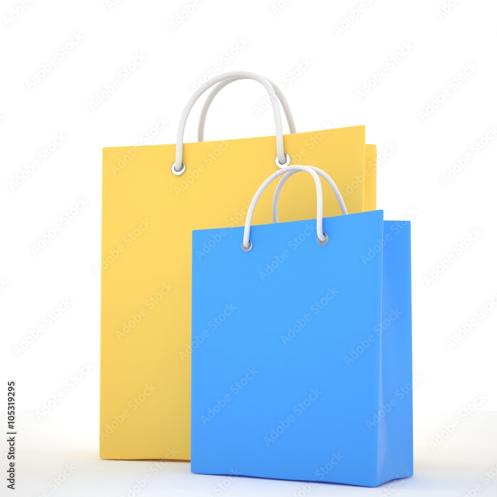 Paper Shopping Bags isolated on white background Paper Shopping Bags isolated on white background