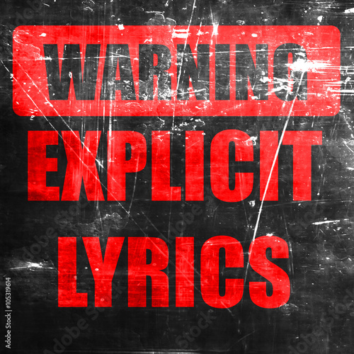 Принти на полотні Explicit lyrics sign