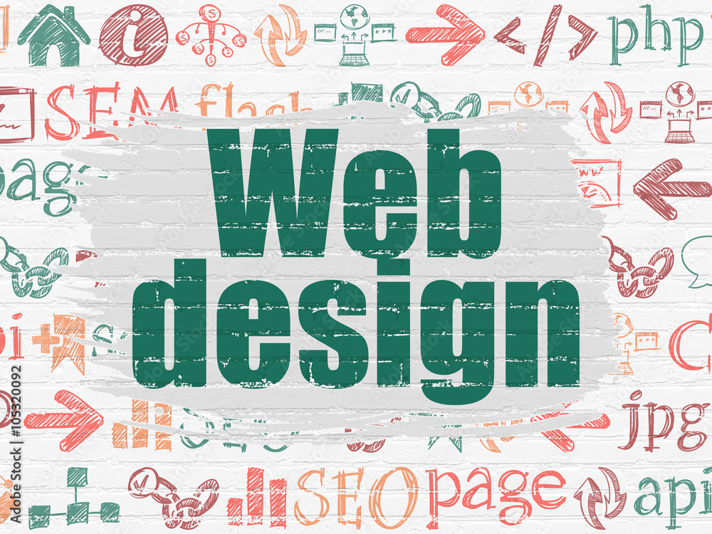 Naklejka premium Web design concept: Web Design on wall background