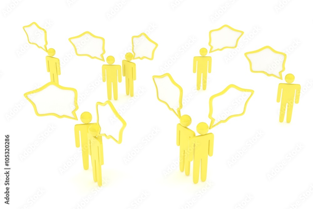 people with talk bubbles isolated over a white background people with talk bubbles isolated over a white background