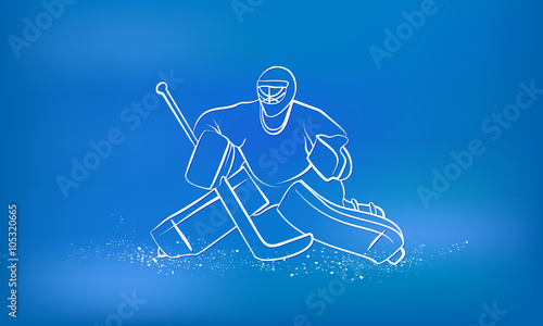 Hockey goalie. Sports background.