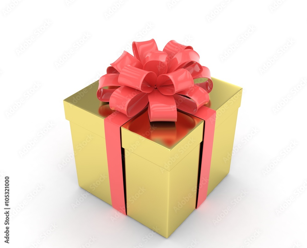 Obraz premium gift box with bows isolated on white