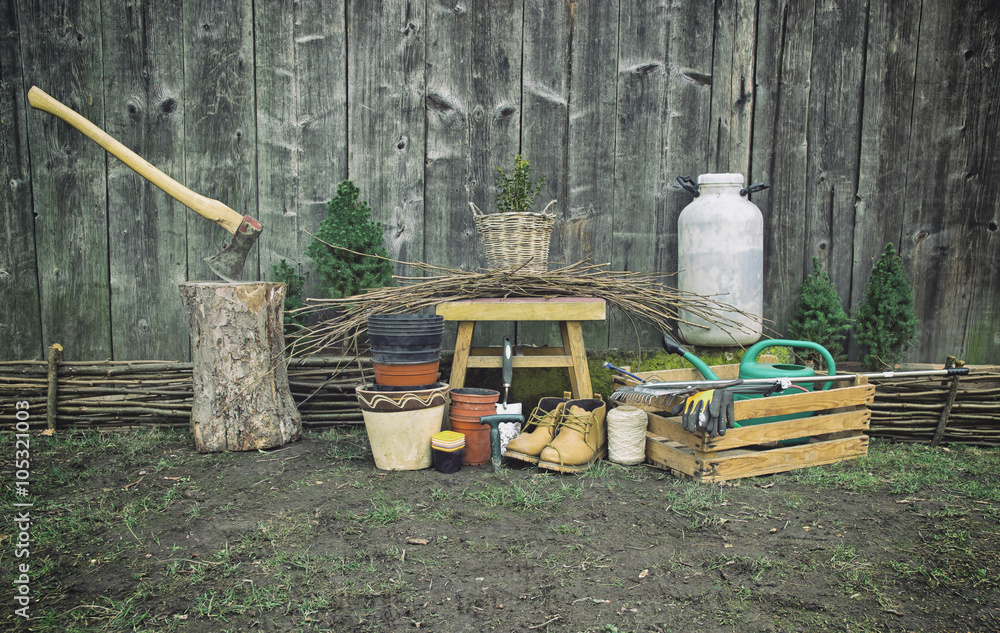 Fototapeta premium Gardening Tools and Equipment