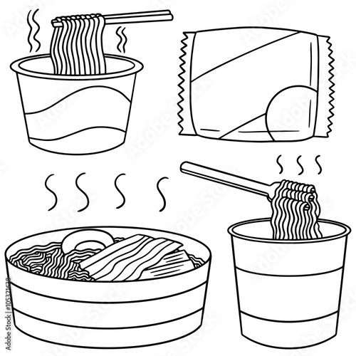 vector set of noodle