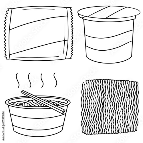 vector set of noodle