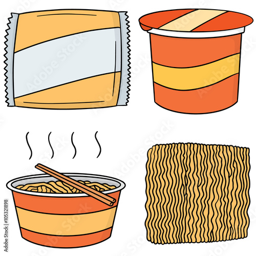vector set of noodle
