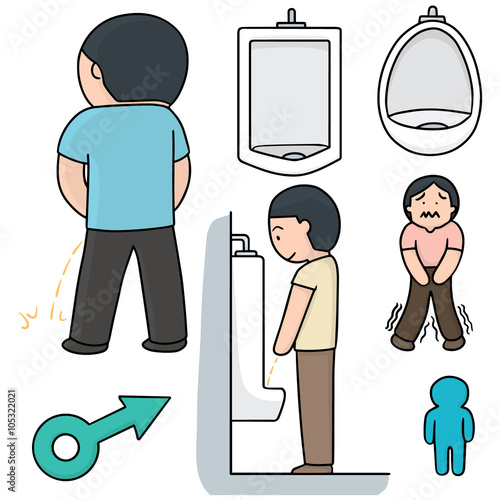 vector set of man peeing