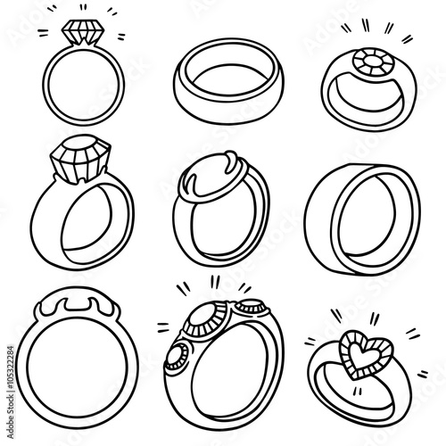 vector set of wedding ring
