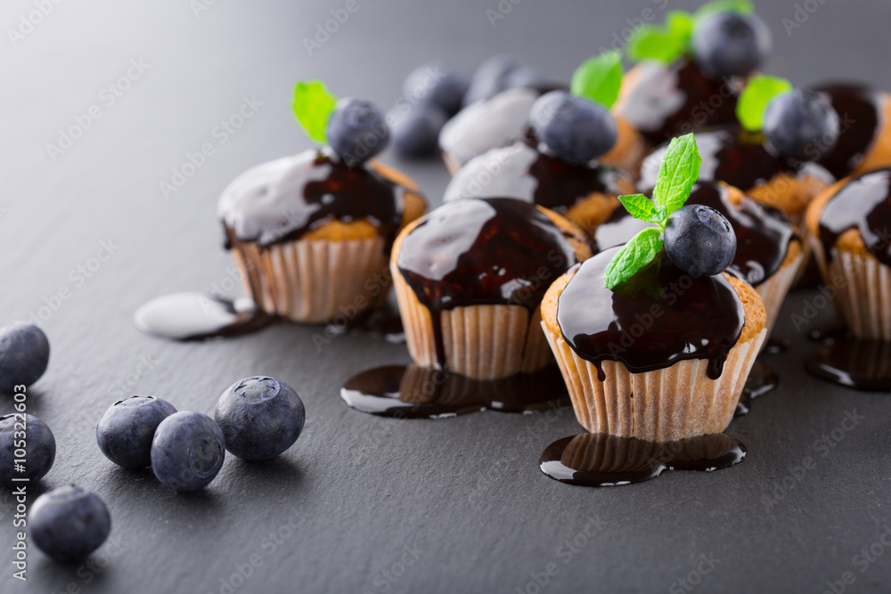 Sweet muffins with berries Sweet muffins with berries