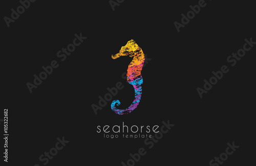 Seahorse logo. Sea logo. Water logo. Ocean logo. Beautiful logo. Colorful logo design. Creative logo