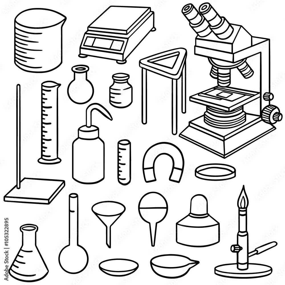 Obraz premium vector set of laboratory icon