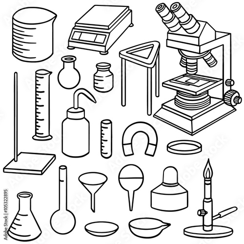 vector set of laboratory icon
