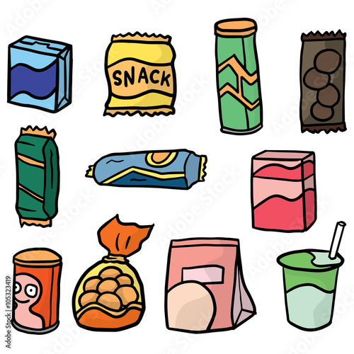 vector set of snack