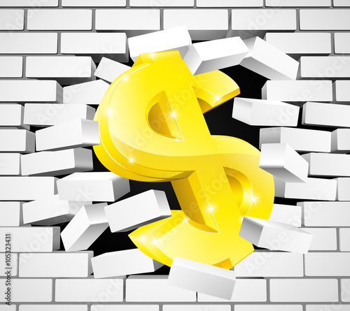 Dollar Sign Breaking Throug...