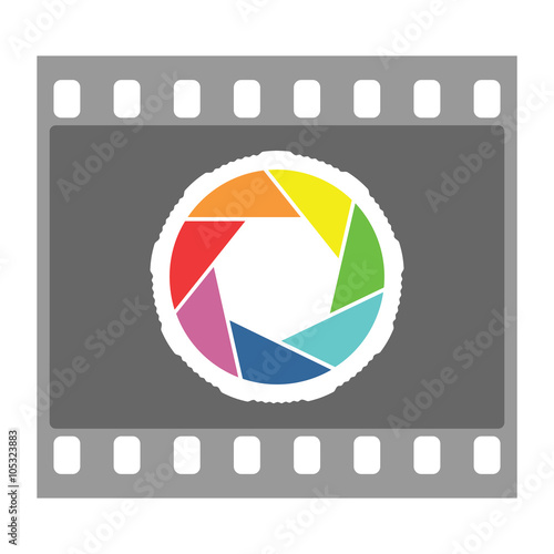 in the frame are a lens with an aperture