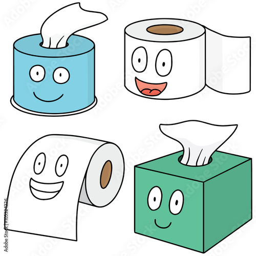vector set of tissue paper cartoon